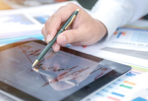 Stock report on tablet